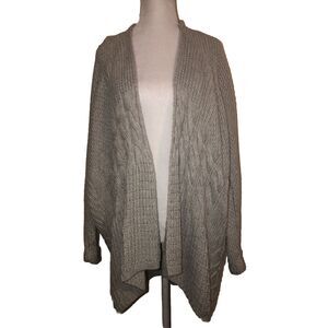 Sam Edelman Gray Cable Knit Wool Blend Open Front Cardigan‎ Sweater M